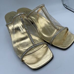 Amano Vintage Clear Embelished Wedge Mule 9